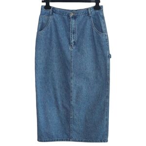 Paul Harris Blue Denim Carpenter Style Maxi Skirt Vintage Retro Y2K 12